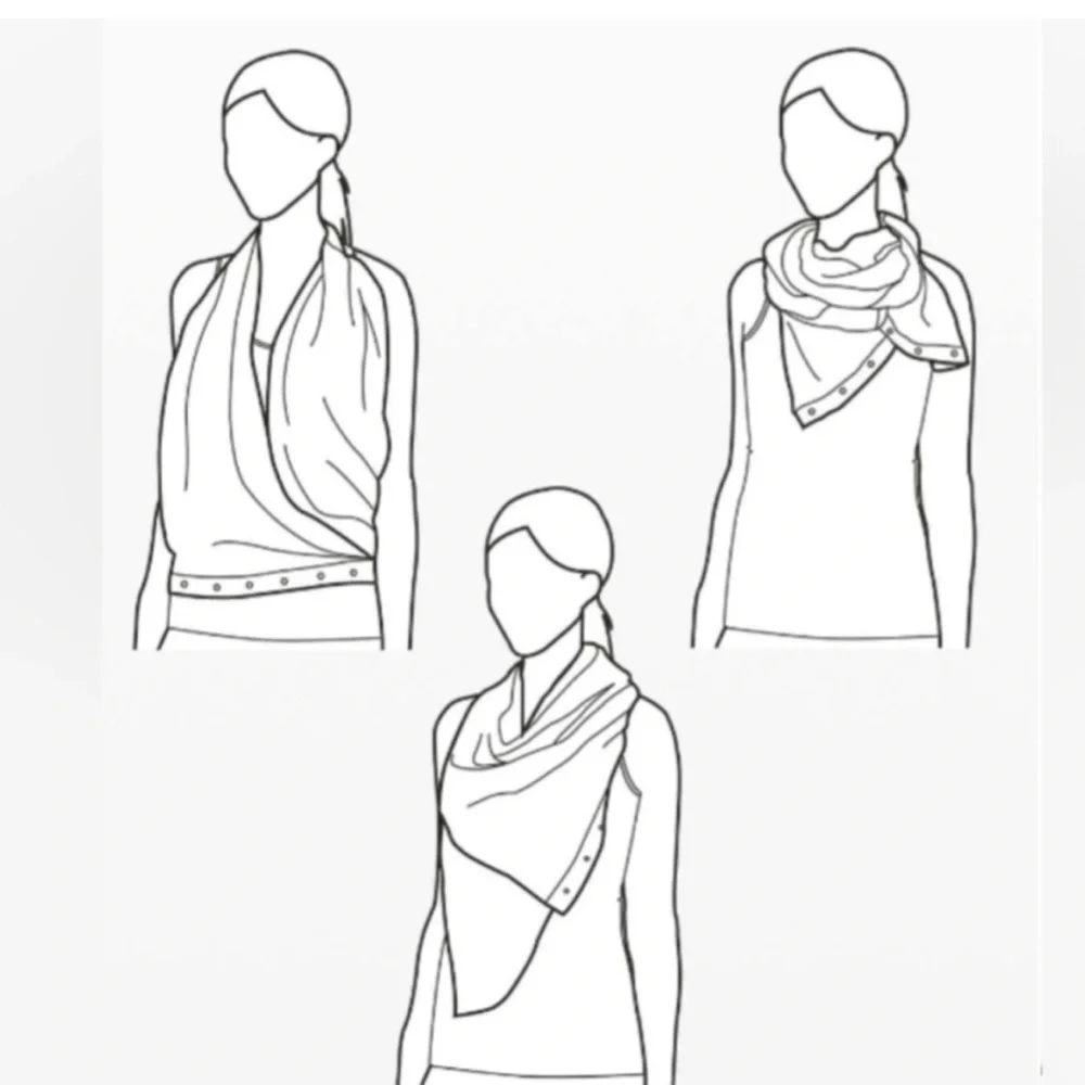 Lululemon🍋 Vinyasa Scarf Rulu Wee Stripe White Heathered Grey/White Stripe - Picture 5 of 15